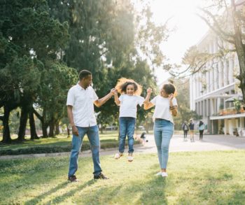 family walking